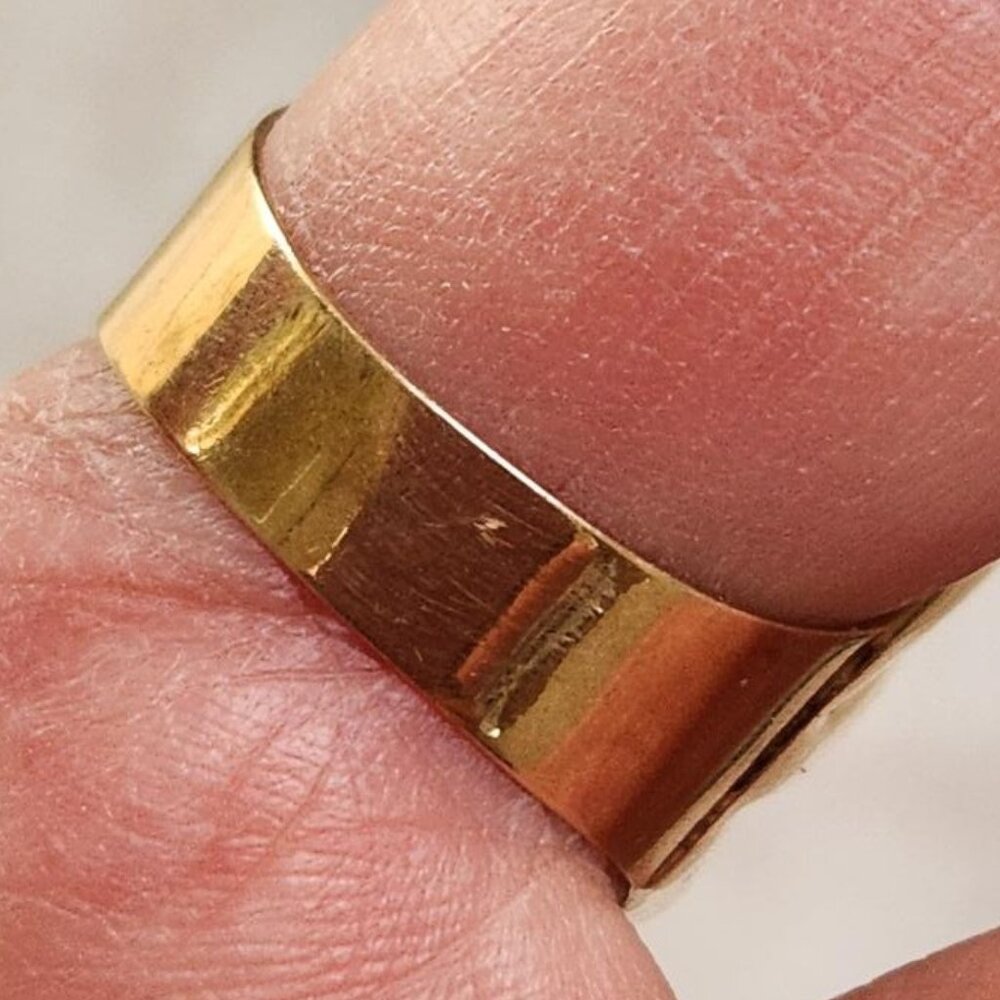 Vintage 14k Solid Gold Rectangular Signet Snake S… - image 4